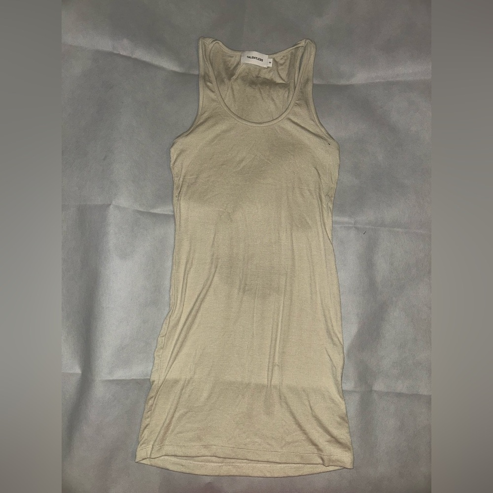 Talentless beige ribbed tank dress size medium NWOT